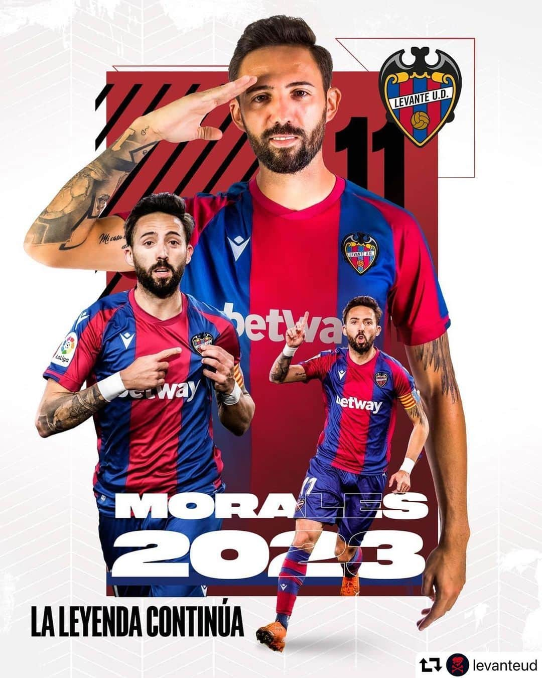 LFPさんのインスタグラム写真 - (LFPInstagram)「💙🐸❤️ 'The Commandant' @morales19jose RENEWS with @levanteud until 2️⃣0️⃣2️⃣3️⃣!  💙🐸❤️ ¡'El Comandante' #Morales renueva con el #Levante hasta 2️⃣0️⃣2️⃣3️⃣!  #LaLiga #LaLigaSantander #Football #YouHaveToLiveIt #HayQueVivirla」2月5日 20時28分 - laliga