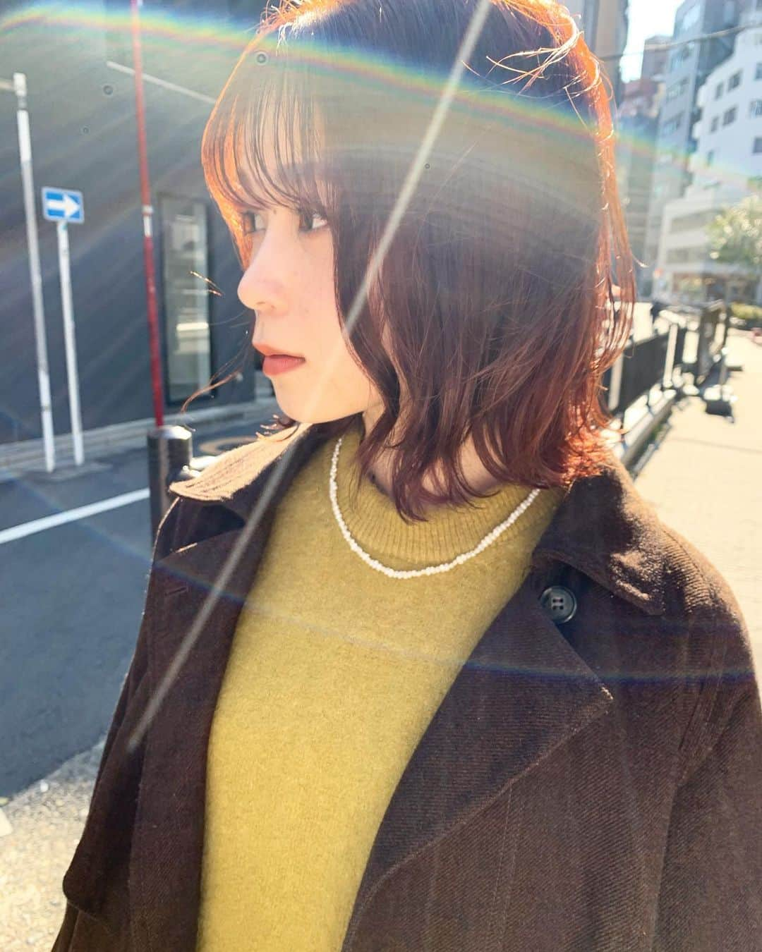 Ramie 山下未紗さんのインスタグラム写真 - (Ramie 山下未紗Instagram)「_ orange  color 🧡 . @maika___10  いつもありがとねぇ😌🌱 . 風が強すぎて笑った🤣 .  #ボブ#ミニボブ#切りっぱなしボブ#大人ボブ#ショート#ショートボブ#ハンサムショート#丸みショートバッサリカット#透明感カラー#外国人風カラー#ブリーチなし#アディクシーカラー#イルミナカラー#グレージュ#極細ハイライト#ミルクティーベージュ#ベージュカラー#ブロンドヘアー#髪質改善トリートメント#オレンジカラー #ginza#giselle#fudge#cluel#ar」2月5日 20時40分 - misa_yamashita