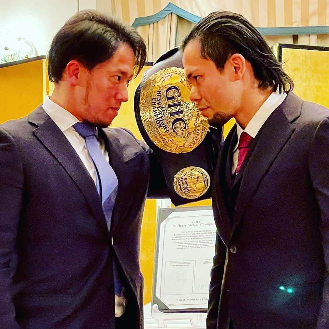 吉岡世起のインスタグラム：「日本武道館大会まであと7日 本日は記者会見 原田大輔は間違いなく強敵中の強敵 それを乗り越えたら新しい自分になれる GHC Jr.のベルトを獲って 胸を張ってNOAHの一員だと言える証にしたい #noah_ghc #ノア日本武道館」