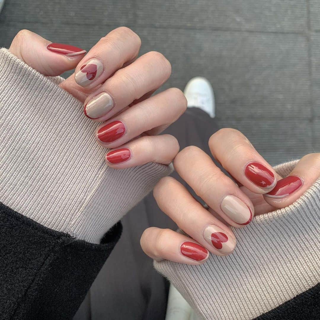 のインスタグラム：「, , newnail❤️🍫」