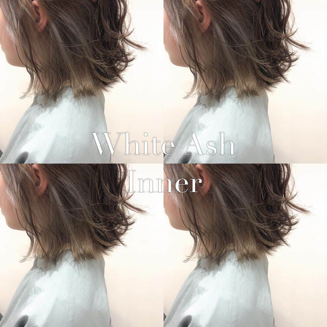 ハナフサユウスケのインスタグラム：「チラッと見えた色が キレイやったら ドキっとするよね ＊ ＊ #hairarrange#ヘアアレンジ#ヘアセット#美容室#美容師#姫路#岡山#赤穂#赤穂市#簡単アレンジ#ヘアアレンジ動画#ミディアムボブ#インナーカラー#バレイヤージュ#サロンモデル#サロモ#ハイライト#グラデーション#外国人風カラー#グレージュ#シルバーアッシュ#イヤリングカラー#切りっぱなしボブ#ボブ#ボブアレンジ#ショートボブ#ショートヘア#ワンレンボブ#ミディアムヘア#ホワイトアッシュ」