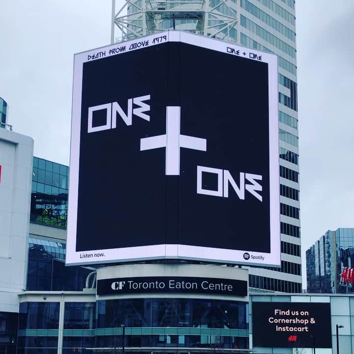 Death from Above 1979のインスタグラム：「Wow! We’re a BIG band! Check out our @spotifycanada billboard in Toronto! Thank you @spotifycanada @spotify for the incredible support on ‘One + One’ #Is4Lovers ❤️ @janexanne @natewize」