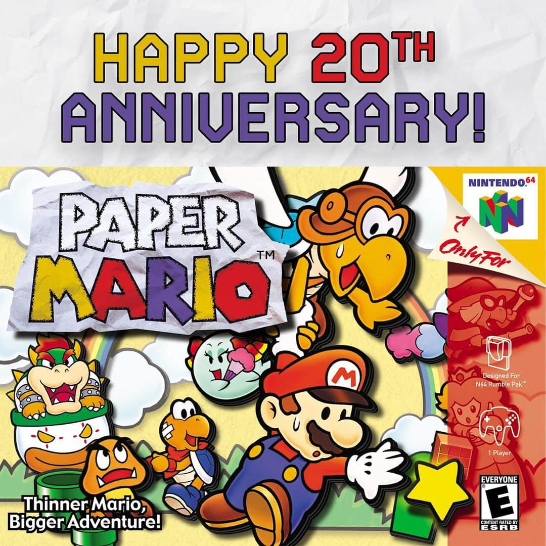 任天堂アメリカさんのインスタグラム写真 - (任天堂アメリカInstagram)「Happy 20th Anniversary to Paper Mario! What’s your favorite #PaperMario memory over the years?」2月6日 4時07分 - nintendoamerica