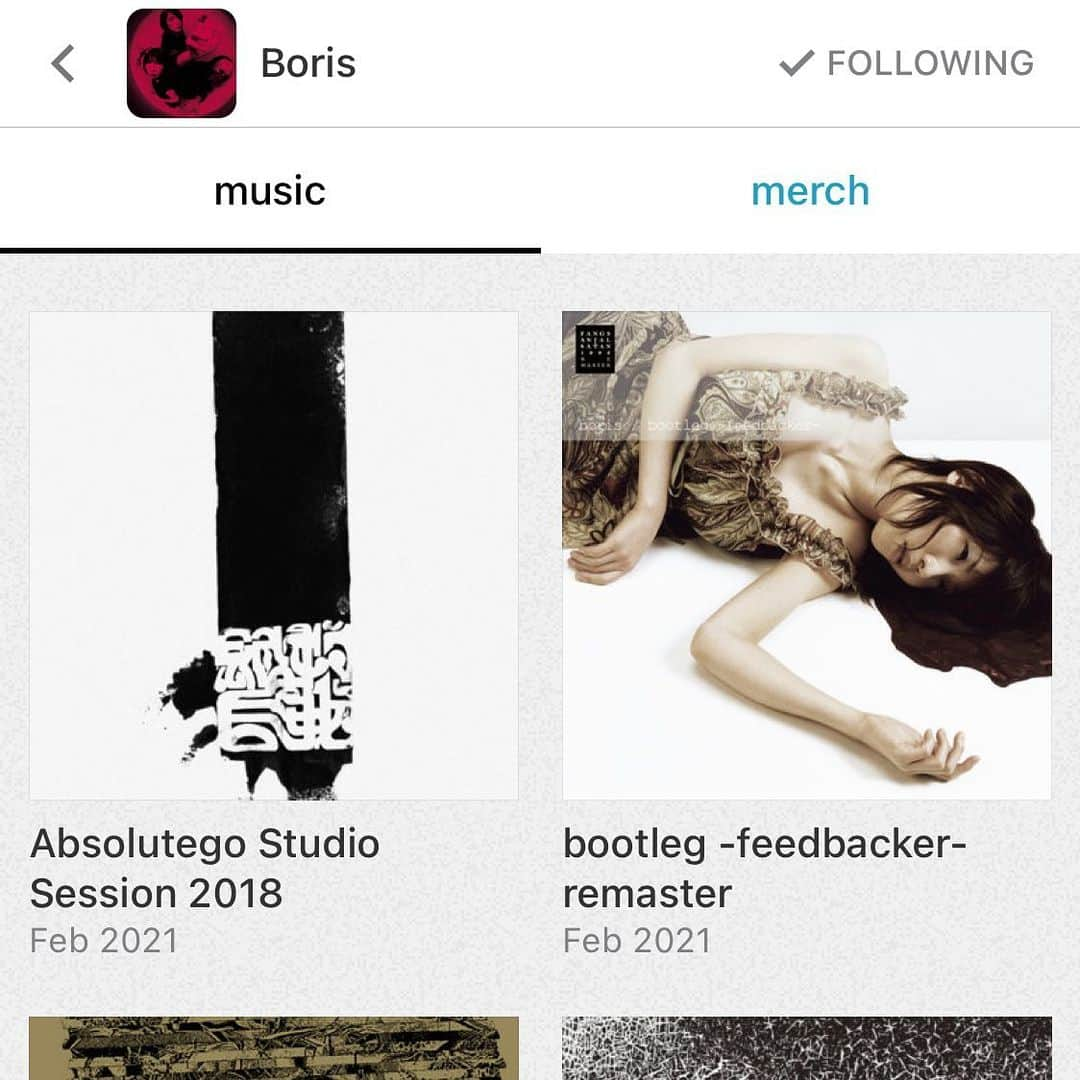 BORISさんのインスタグラム写真 - (BORISInstagram)「New release on this bandcamp Friday.  Boris “Absolutego Studio Session 2018” boris ”bootleg -feedbacker-“   Boris resumes archive releases on Bandcamp from February 2021.  As the first shot of Season 2, in a nod to last year’s reissues of “boris at last -feedbacker-“ and “Absolutego” on Third Man Records, momentous live takes of both of these compositions will be made available for the first time digitally.  These 2 releases prove the resolute attitude/decisiveness toward the high risk expression of “Crossing the sea to play only one song”. The hardships of the COVID-19 pandemic put the engine into overdrive. Energetic activity should also follow in 2021.   Borisが2021年2月からBandcampへのアーカイブリリースを再開。  Season2の第一弾として、昨年のTHIRD MAN RECORDSからの「boris at last -feedbacker-」「Absolutego」リイシューに呼応する形で、 それぞれの作品の貴重なライブテイクを初デジタルリリース。  “海を渡りただ一曲のみを演奏する”リスクの高い表現にも果敢に向かっていった姿勢・潔さが証明されている2作品。 コロナの荒波をエネルギーに、エンジンをフルドライブさせる。 2021年も精力的な活動を繰り広げることとなるだろう。  #borisheavyrocks #borisdronevil」2月5日 23時35分 - borisdronevil