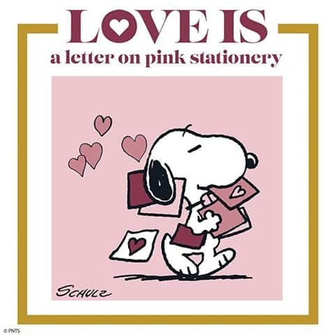 スヌーピーのインスタグラム：「Love is telling someone how much you care.」