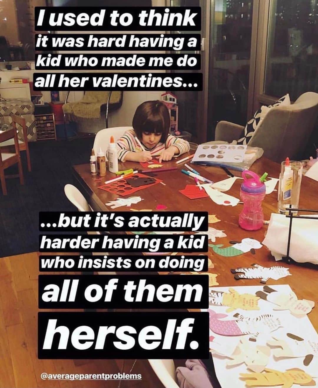 Average Parent Problemsのインスタグラム：「One plus side of not having a school Valentine's Day exchange this year is that there will be no last minute overly ambitious homemade Valentines to make that parents inevitably finish themselves after the kids go to bed. If you are planning on doing something extra for Valentine’s Day at home this year (I’ll take any excuse to elevate the mundane during a global pandemic!), I put together a Valentine’s Day gift guide with lots of small gift ideas for kids and adults, like a Love Stinks whoopee cushion, Luna Lovegood glasses, an 1000 piece chocolate jigsaw puzzle, and pink crocs with V-Day themed jibitz. Cute gift bags and decor ideas included! Link in bio.」