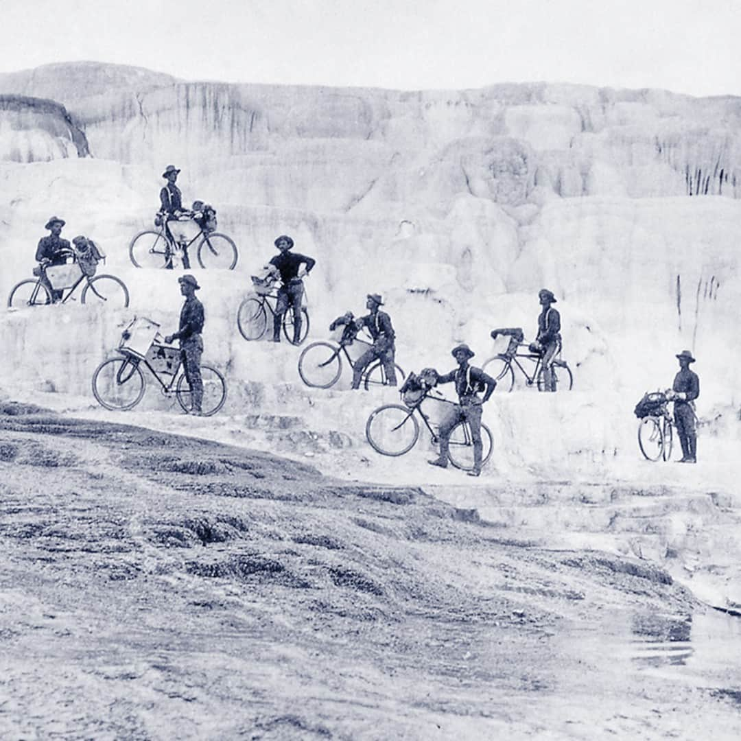 アメリカ内務省さんのインスタグラム写真 - (アメリカ内務省Instagram)「Some of the first park rangers in America-- weren’t rangers at all. Known as the Buffalo Soldiers, roughly 500 African American men were assigned by the U.S. Army to protect national parks in the west before the National Park Service was created. The wildlife you see today in parks like Yellowstone National Park can be attributed to their early efforts in the fight against poaching. #BlackHistoryMonth   Photo of Buffalo Soldiers in @YellowstoneNPS posing with their bicycles near mammoth hot springs from National Park Service. #usinterior #Wyoming #Montana #Idaho」2月6日 1時40分 - usinterior