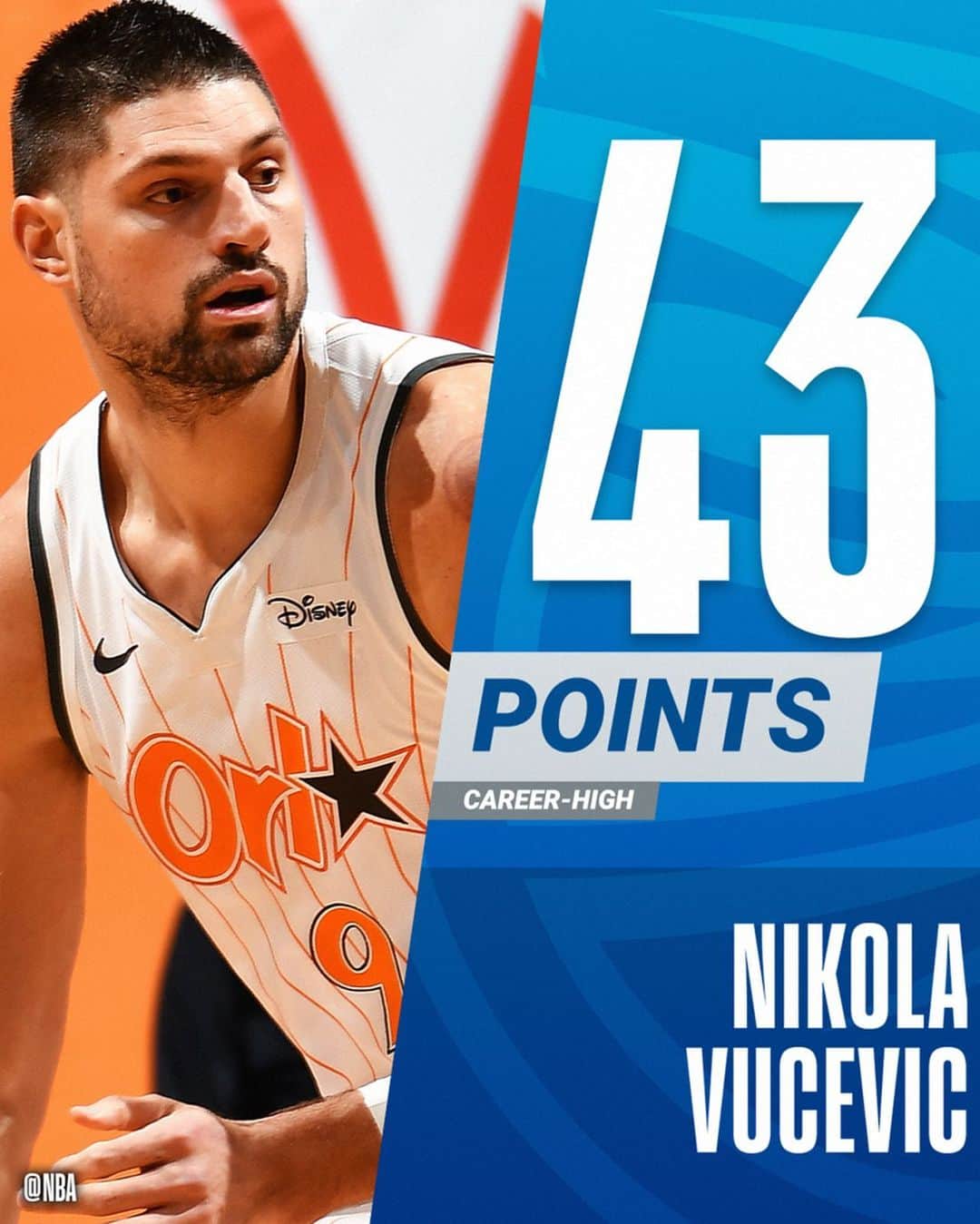 NBAさんのインスタグラム写真 - (NBAInstagram)「Nikola Vucevic tallied a career-high 43 PTS with 19 REB in the @orlandomagic win!」2月6日 11時50分 - nba
