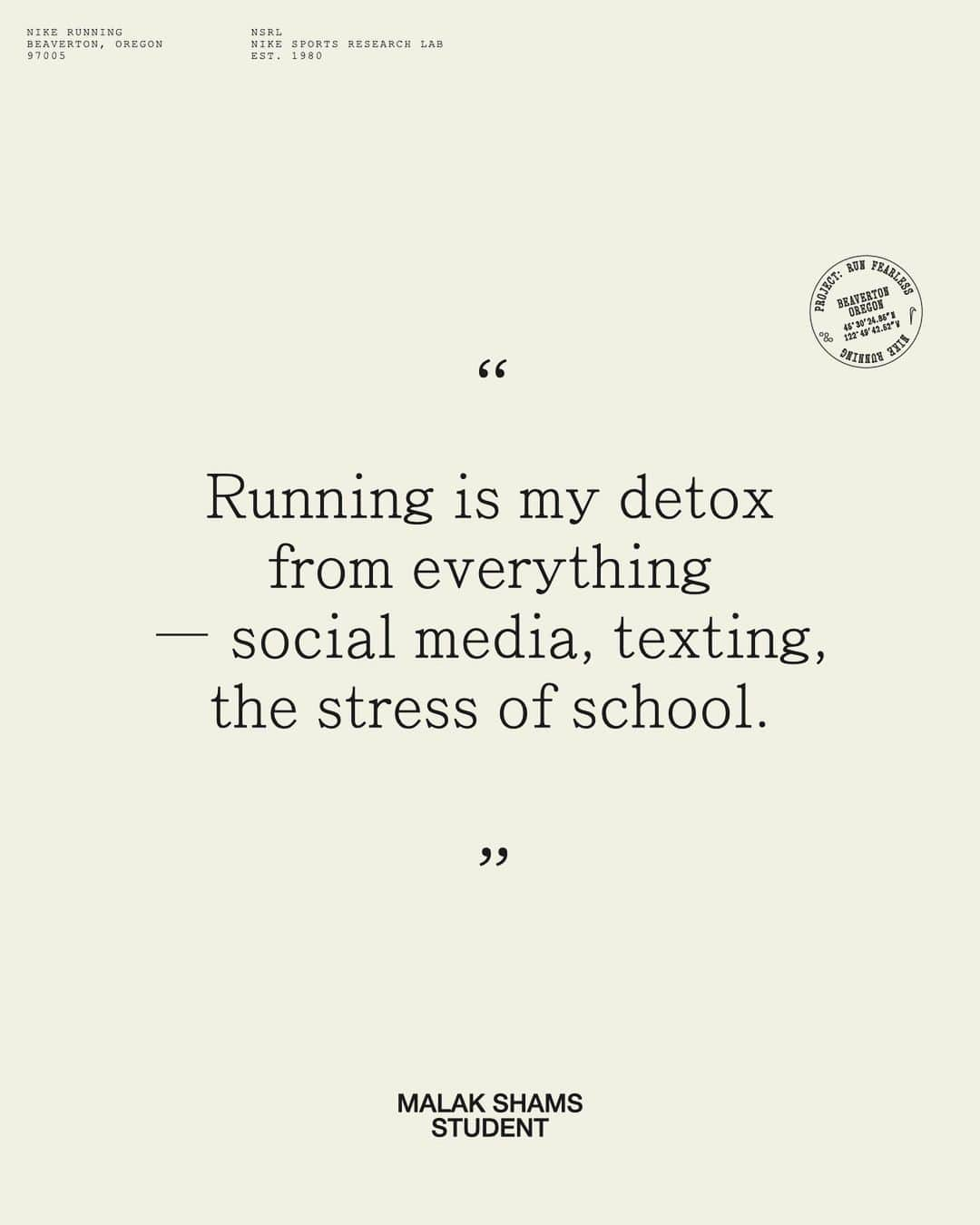 The Run Dept.さんのインスタグラム写真 - (The Run Dept.Instagram)「“When I was 13, I was in a state of depression. Just, not feeling well. I gained a lot of weight, and that put me down even more. After school, I’d drop my bags at home and go walking and that was the highlight of my day. Eventually, that turned into running. All that negative energy inside me, it would go away.   Seven months ago I got back into Taekwondo, and running has become a big part of that. We begin every class with a jog and I’ve found it gives me strength and stamina. There’s a lot of kicking and shouting, which takes up more energy, and running has given me endurance and helped train my breathing. Running just makes me feel healthier, energized, and empowered. I need it. Full stop.”   #ProjectRunFearless #JustDoIt」2月6日 4時35分 - nikerunning