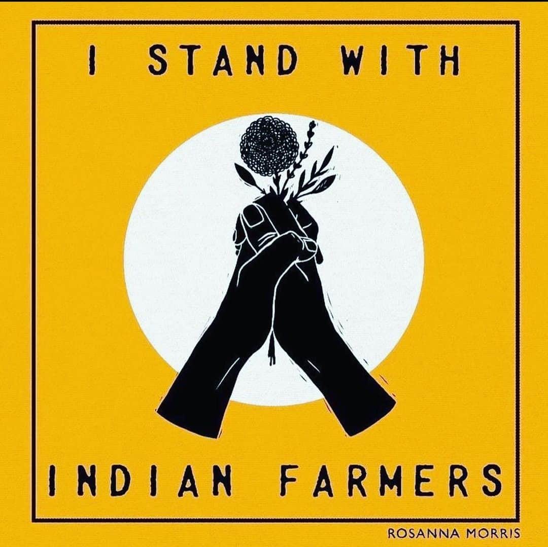 のインスタグラム：「#repost @farmerama_radio Tens of thousands of farmers in India have now been protesting in and outside Delhi for over two months now. They are supported by millions more farmers and other workers across India, some 250 million of whom went on strike in late November to support the farmers' cause.  They are protesting new laws which aim to ‘modernise’ the Indian agricultural system - in other words, to deregulate and coporatise Indian agricultural markets, and to remove long-standing safeguards for farmers, transferring more power to big buyers, like supermarkets.  The effects for small farmers, who make up the majority of farmers in India, will likely be to squeeze them out of the market. Where they are able to keep farming, the reforms will likely force them to take up more intensive practices.  We are inspired that these millions of small farmers are taking a stand for what they believe: that a different vision of progress is possible, and that they are at the core of that vision. We must help ensure their voices are heard!  Our mission is to share the voices of small-scale and regenerative farmers here in the UK and around the world. So we stand in solidarity with these farmers and their protest. All power to the farmers!  Thank you to the incredible @rosannaprints for creating and @landworkersalliance for sharing these images.  To find out more, the @landworkersalliance has some really great resources, and you can listen to a talk given at @oxfordrealfarmingconf by Rohit Parakh, Kannaiyan Subramaniam, and Aslesha Khadse - both links are in our bio.」