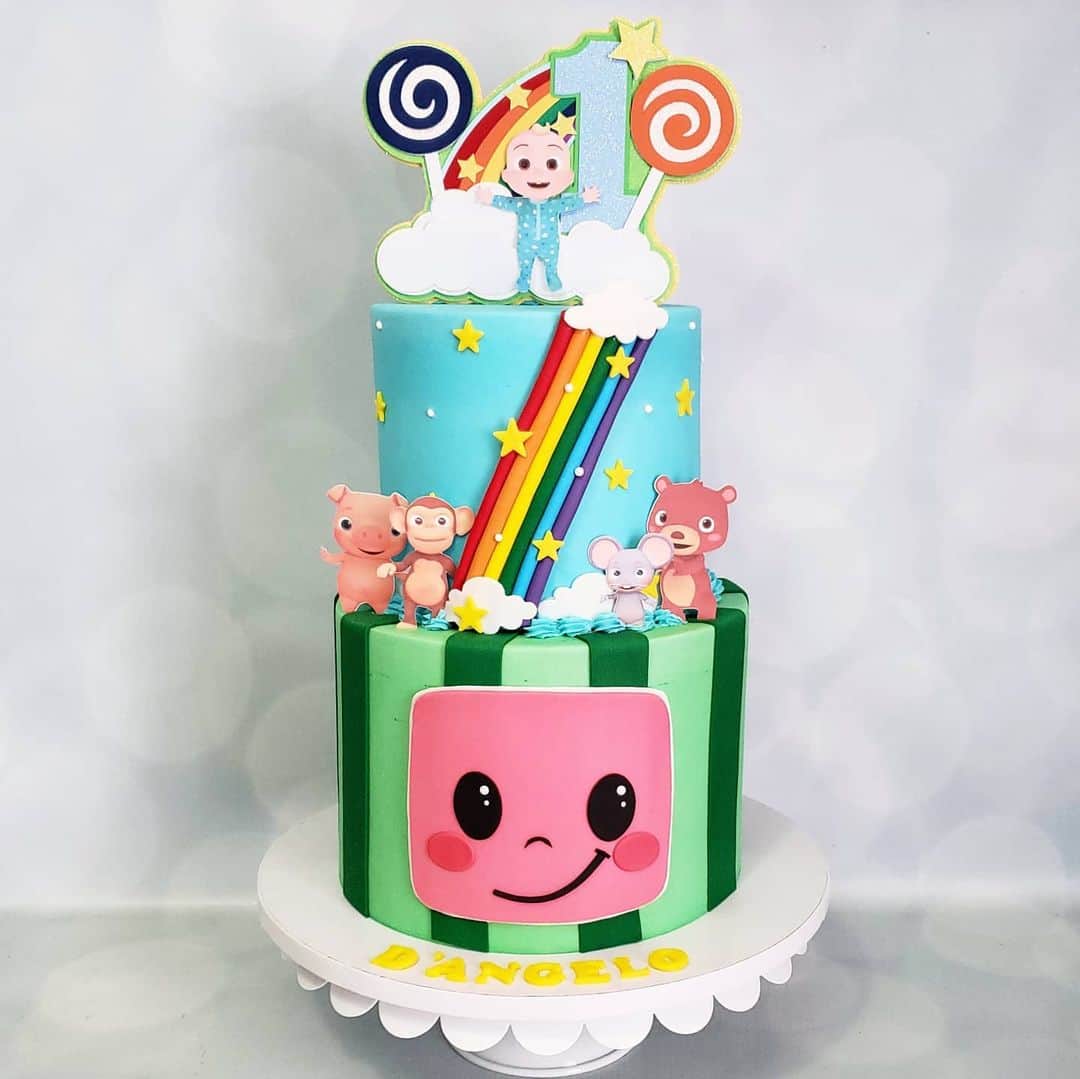 Honey Bee Cakesのインスタグラム：「Cocomelon Cake Topper and characters by @_paperprettiesbyili_」