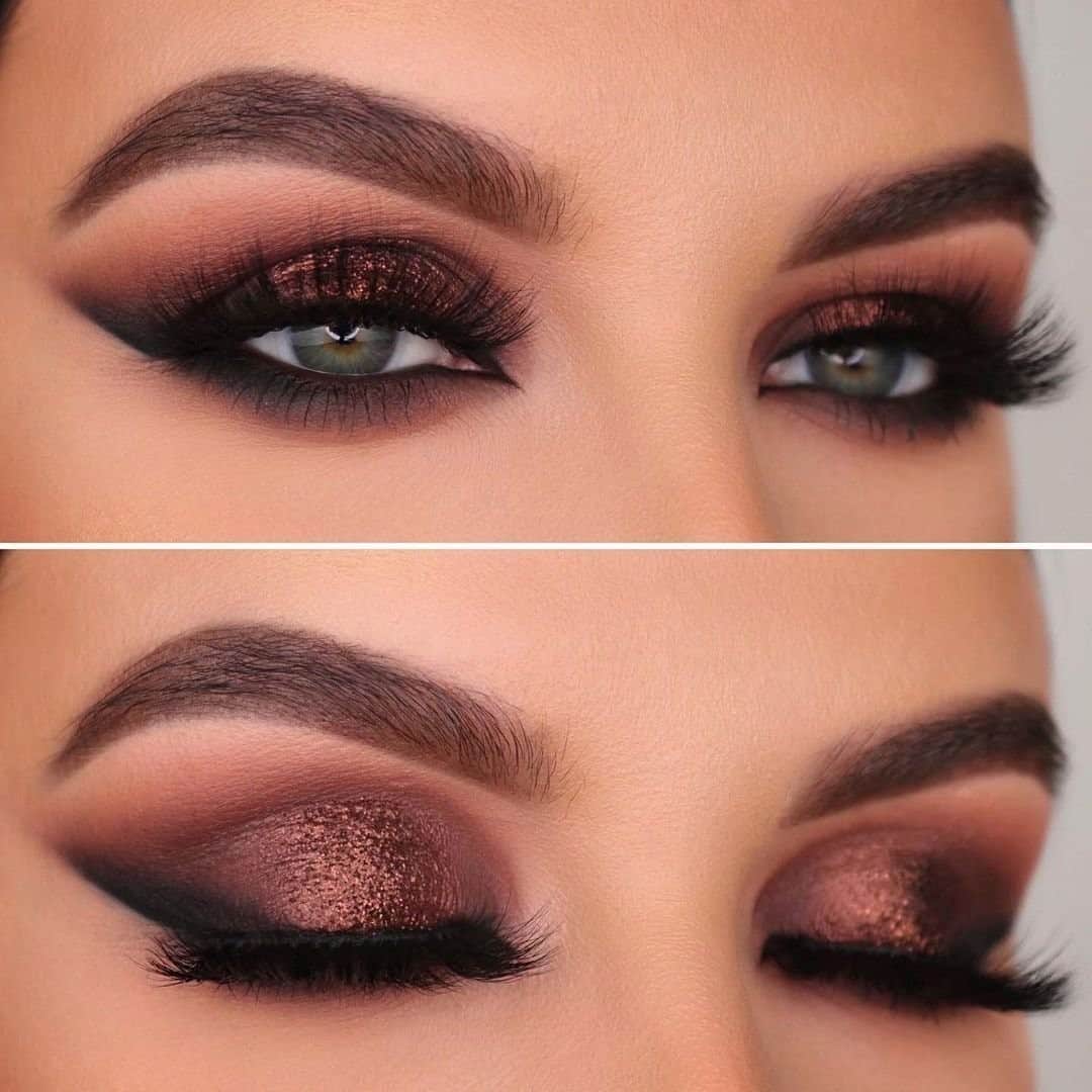 Too Facedのインスタグラム：「Double dose of perfection 🔥 @makeupbyserenacleary pairs our Born This Way Eye Shadow Palette and Killer Liner shades Killer Black & Killer Espresso to create this glam! #regram #toofaced」