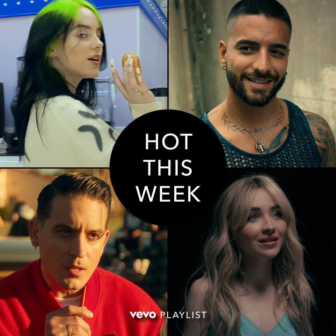 Vevoさんのインスタグラム写真 - (VevoInstagram)「@maluma takes us to Jamaica, @g_eazy gives us a throwback, @sabrinacarpenter speaks out and @billieeilish gives us the behind the scenes details and more in Hot This Week 🔥🔥🔥 ⠀⠀⠀⠀⠀⠀⠀⠀⠀ ▶️[Link in bio] #billieeilish #maluma #geazy #sabrinacarpenter」2月6日 9時01分 - vevo