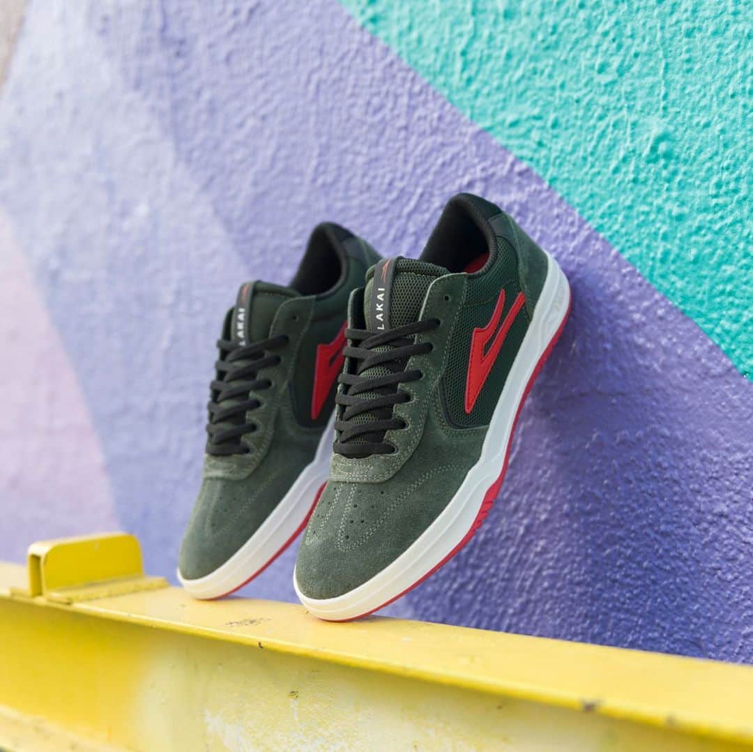 のインスタグラム：「Atlantic in Charcoal/Flame Suede Available now at skate shops world wide and Lakai.com #Lakai #TheShoesWeSkate」
