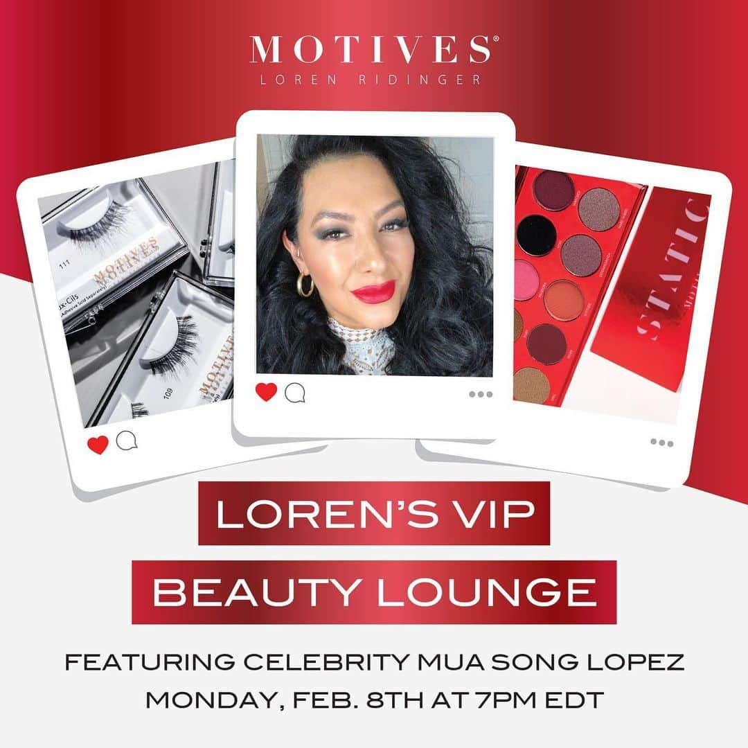 Motives Cosmeticsのインスタグラム：「Will you be our Valentine? 🖤 Join us for a night of fun as we get glam in the name of self-love! RSVP at the link in bio 💋 More details below👇   Celebrity MUA, @makeupbysong, is our guest host of the evening! Whether you want to indulge in self-love and take yourself on a date, or you want to add an element of surprise and romance to your love life - we’ll help you achieve it!    Think Marilyn Monroe allure; a perfectly edged eyeliner, lush lashes and a bold red lip that’s just the right hue for you!    See you there, Motives Babes 🖤」