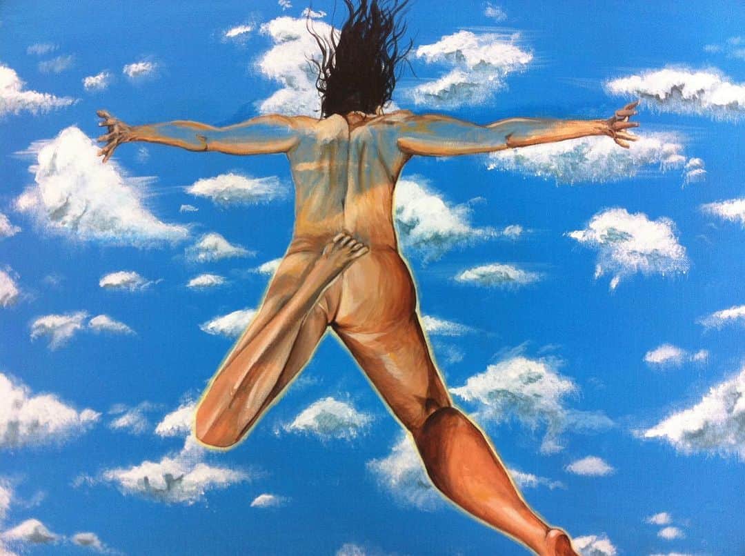 KOHSHIのインスタグラム：「Past works🎨  最近またキャンバスに絵を描き始めたよ🖌 コレは昔描いたヤツ やっぱいいねぇ。 モノで残るものは  #kohshi園 #flow #kohshi #drawing #painting  #イラスト #illustration」