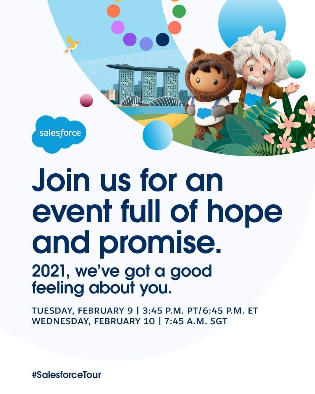 Salesforce さんのインスタグラム写真 - (Salesforce Instagram)「The stage is set for some game-changing conversations. Join Marc Benioff, @3M’s @Mike.F.Roman, @LakeCoHealth’s Jefferson McMillan-Wilhoit, and @AttributeData’s Joanna Teo to discuss how #Customer360 helped companies pivot to fight the pandemic. Register for #SalesforceTour at the 🔗 link in bio.」2月6日 10時21分 - salesforce