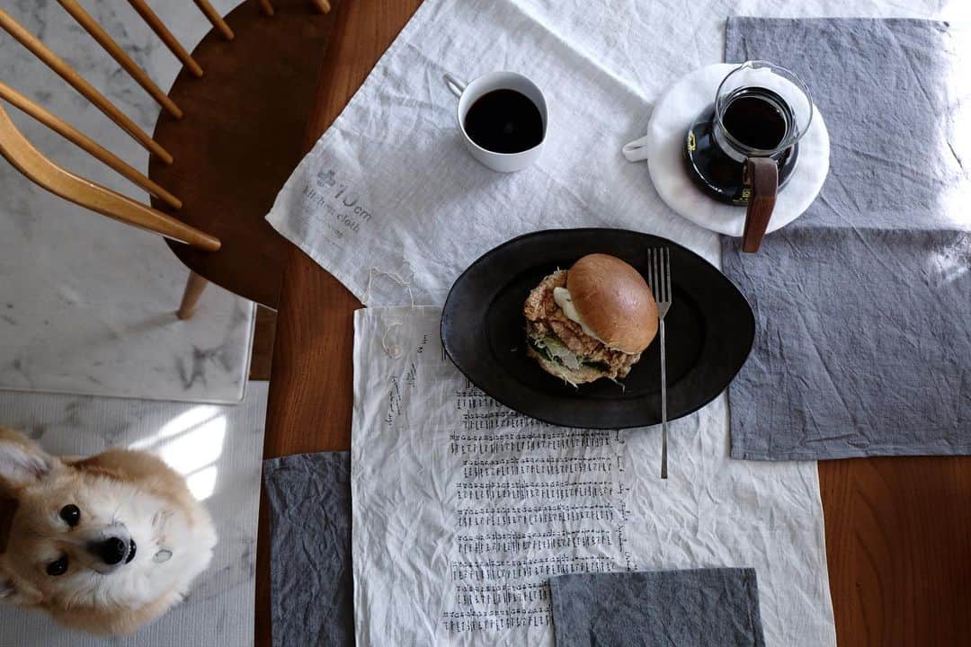 maggydaisyのインスタグラム：「_  発送業務をする日のお昼ごはんは たいてい買ってきたもので済ませます。 おにぎりだけの時が多いけど 今日は初めてスーパーのバーガー 思ったより美味しかったな。  #lunch #昼ごはん #馬酔木誠 #アセビマコト  #card_ya #maggydaisymore20210206 #corgi #コーギー #犬のいる暮らし #里親」