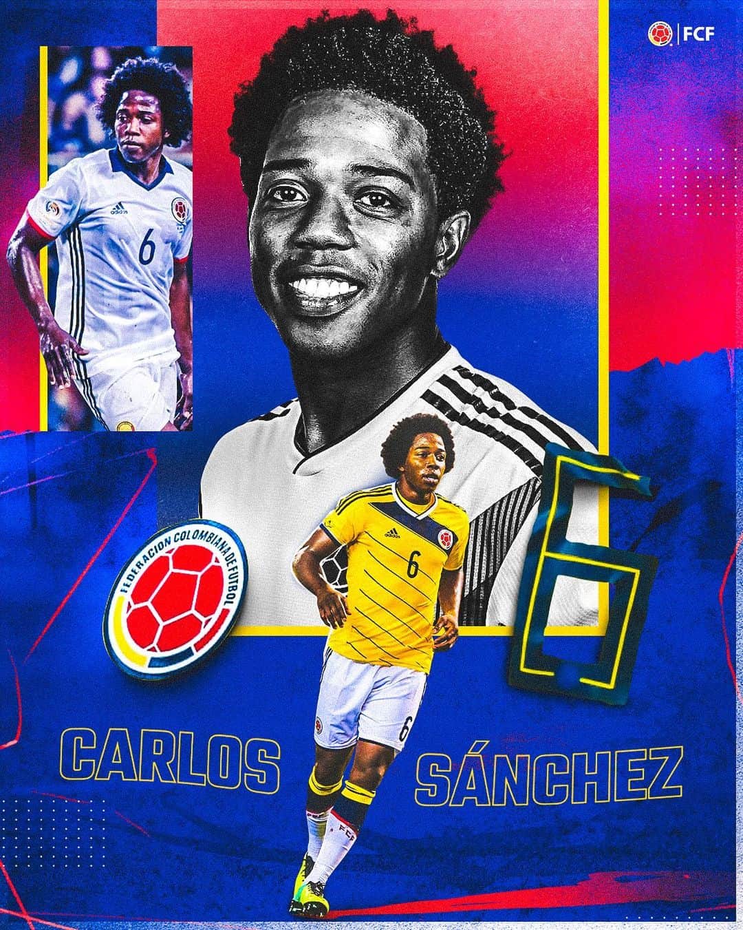 サッカー コロンビア代表チームのインスタグラム：「¡Felicidades Roca!  Muchas felicitaciones a @carlossanchez6 por su cumpleaños #️⃣3️⃣5️⃣ 👊  Gracias por tantos años con la Selección Colombia 🇨🇴」