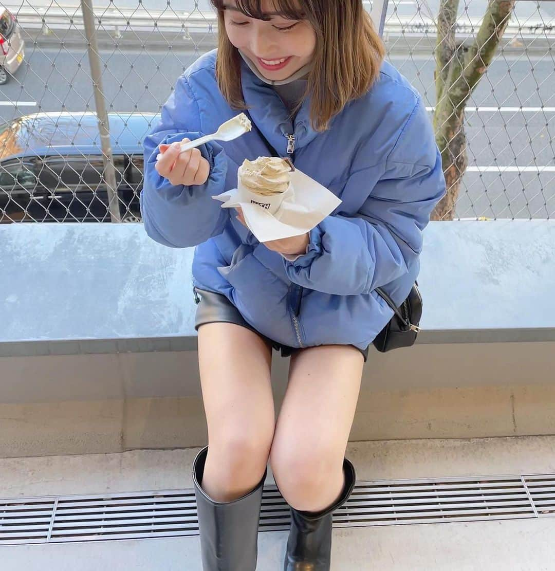 池田愛梨のインスタグラム：「凍えたけどやっぱり うまいっっ❄️😋」