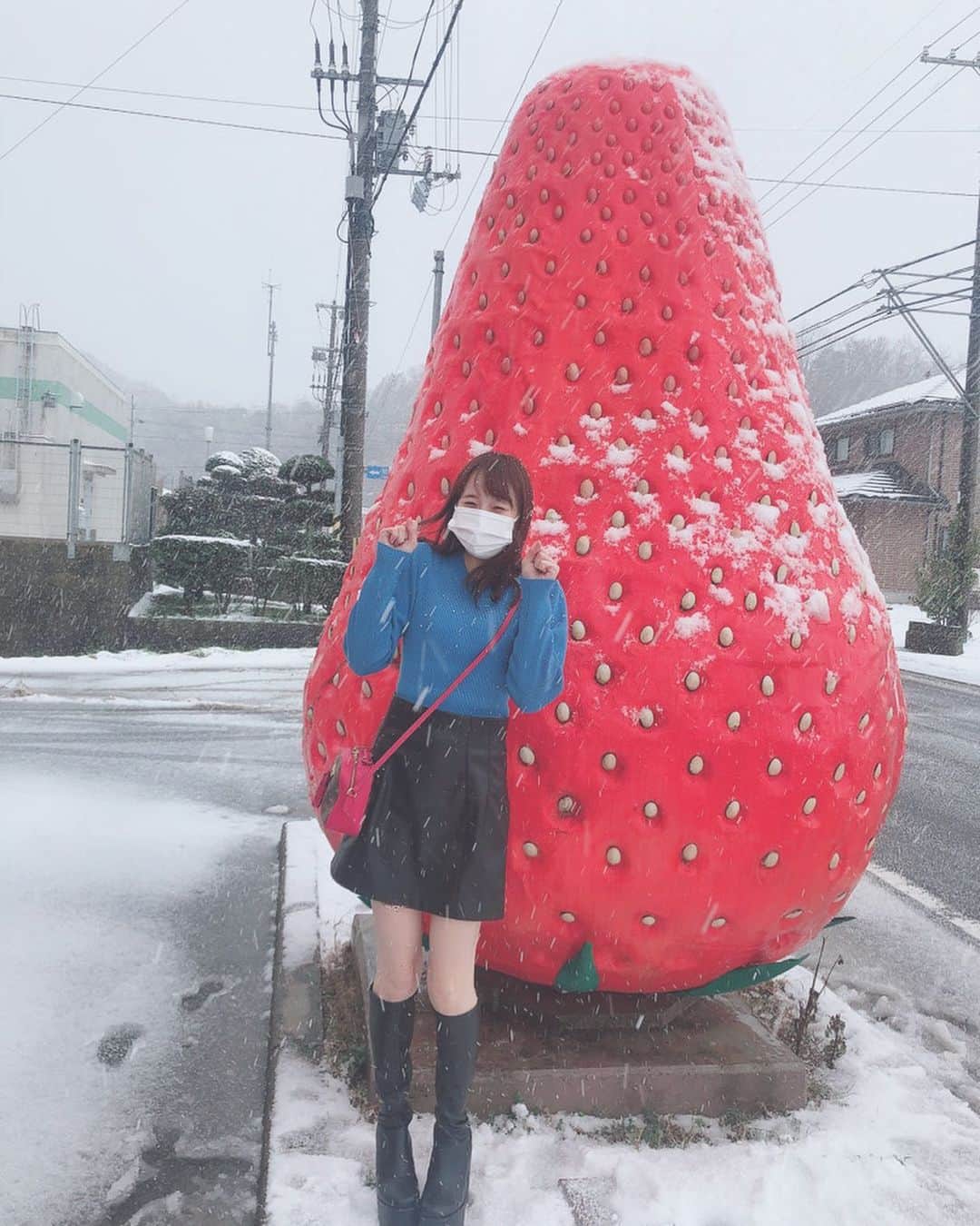 大段舞依さんのインスタグラム写真 - (大段舞依Instagram)「﻿ ﻿ 大きないちご。雪とともに...♡﻿ ﻿」2月6日 21時40分 - maichi_1004