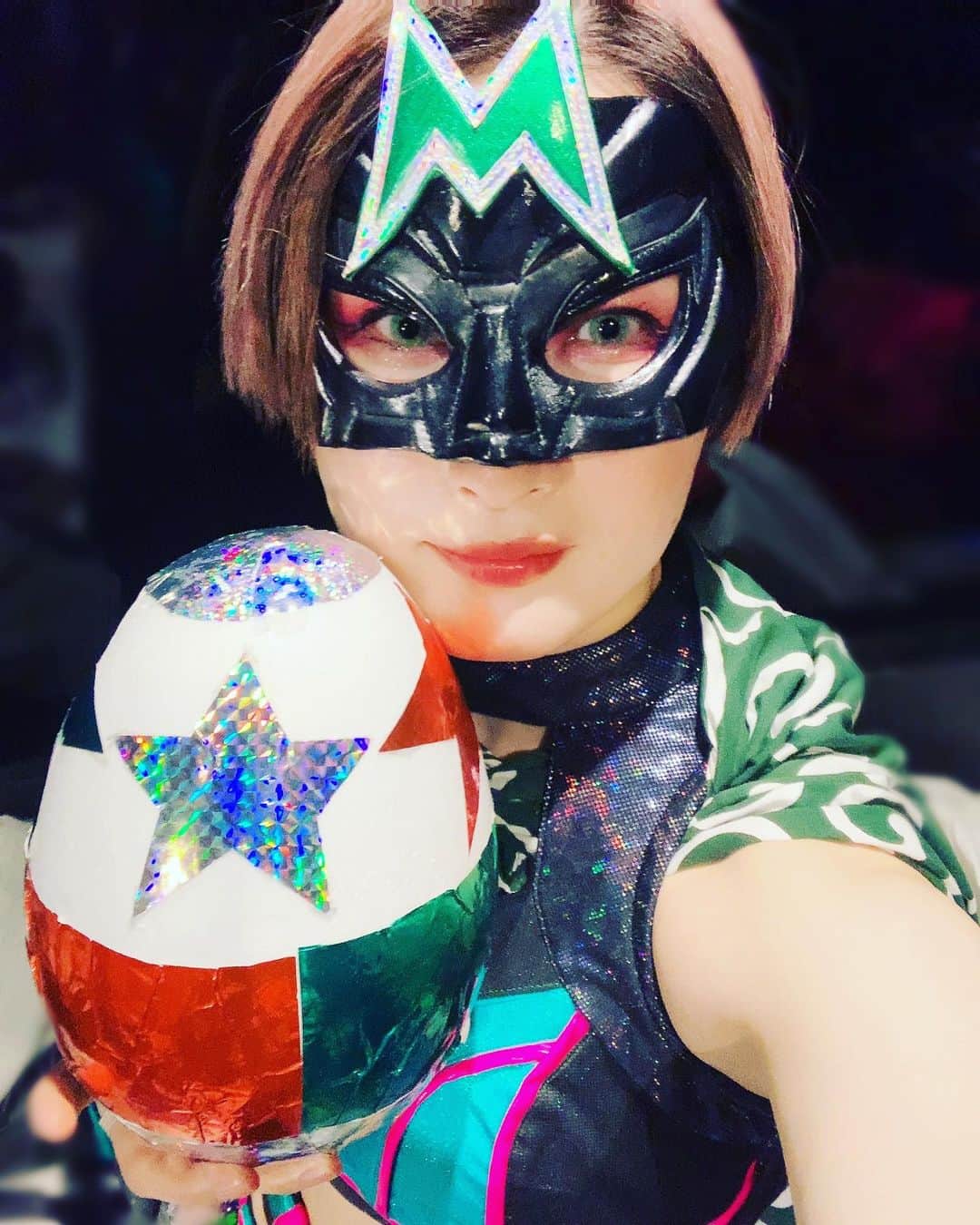 ハイパーミサヲのインスタグラム：「I got "Hyper Ultra Ball"!!!  #tjpw #prowrestling #womenswrestling #hero #japaneseculture #tokusatsu」