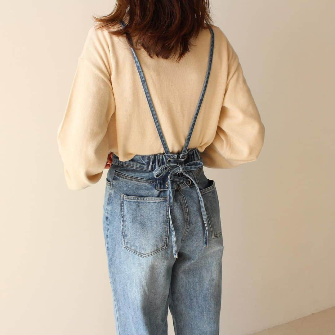 のインスタグラム：「* * new  arrival✔︎ * レースアップデニム 【mr5255】 blue,right blue * * * *  cafe accountはこちら⬇︎ @mode_robe_cafe #MODEROBE #moderobe堀江店」