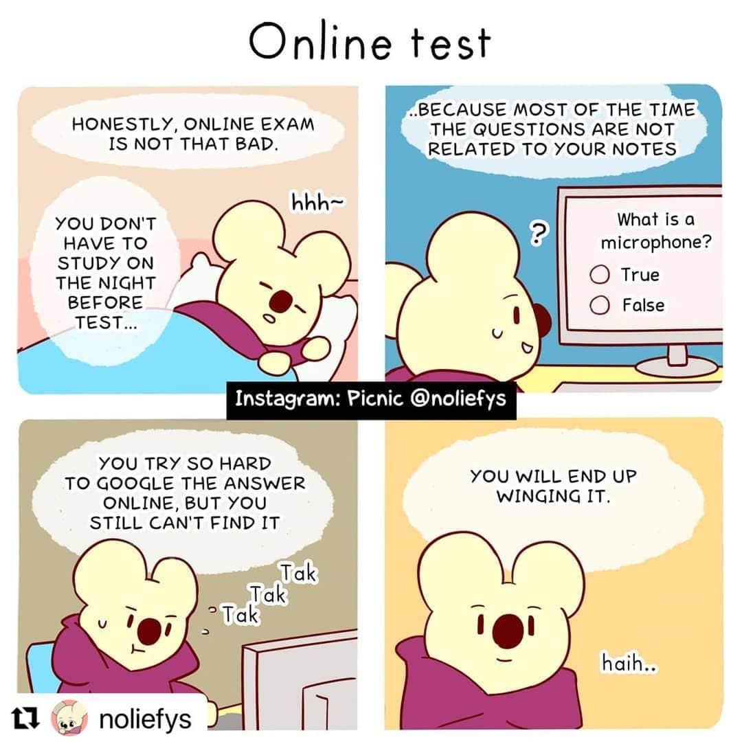 Koleksi Komik Malaysiaさんのインスタグラム写真 - (Koleksi Komik MalaysiaInstagram)「#Repost @noliefys with @make_repost ・・・ Korang suka tak exam online? 👀 . . #daritwitter #twitteref #utp #extendedassignment #komikmalaysia #onlineclass」2月6日 16時05分 - tokkmungg_exclusive