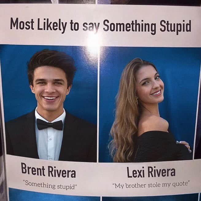 Brent Riveraのインスタグラム：「throwback to our yearbook photos😂😂」