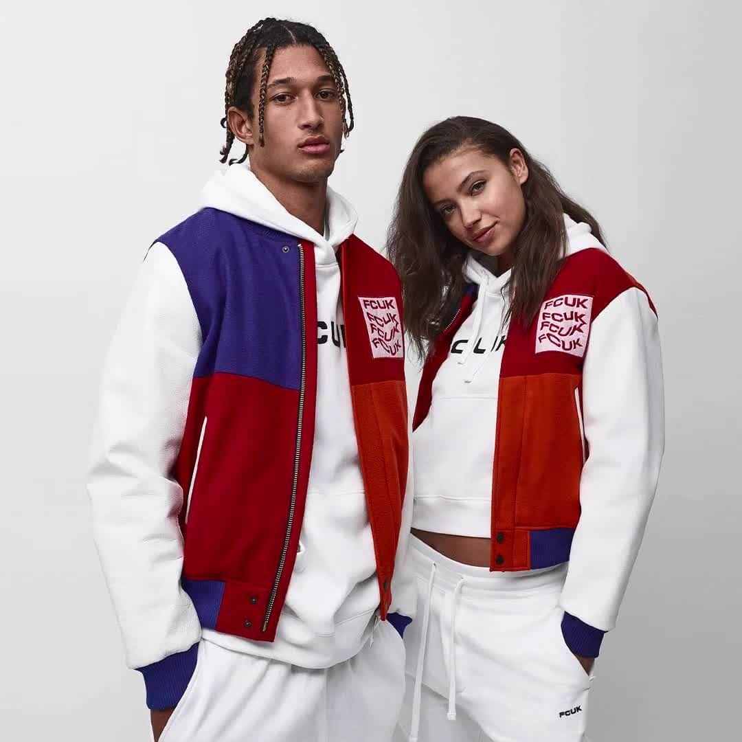フレンチコネクションのインスタグラム：「🔴THIS COMPETITION HAS NOW CLOSED🔴To celebrate the launch of our new FCUK athleisure wear collection, we’re giving one lucky winner the chance to win these two limited edition FCUK varsity jackets, for him & for her*. These are exclusive one-off designs & can’t be found or bought anywhere.⠀ ⠀ To enter:⠀ ✔Be sure you’re following both @frenchconnection & @fcuk⠀ ✔Tag the friend you’d share the prize with in the comments below.⠀ ✔Plus, share this post to your stories for an extra entry.⠀ ✔Be quick & good luck!⁣⠀ ⠀ (*T&Cs apply. There will be 1 winner picked at random. Competition entries end midnight 10/02/21. Only open to residents of the UK. Prize is the 2 x jackets pictured in size Medium. One size only). #fcuk」