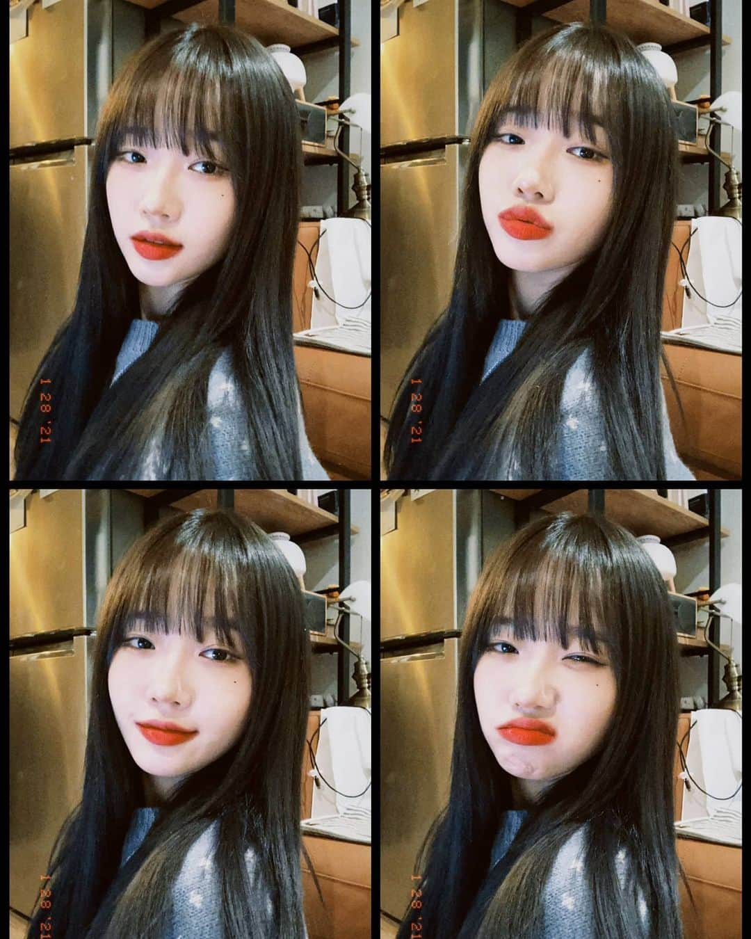 チェ・ユジョンのインスタグラム：「🖤❄️🌨☃️🖤  #유정 🌻」