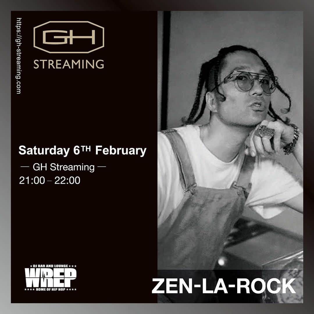 ZEN-LA-ROCKのインスタグラム：「👂🏽 本 日 👂🏽 21時より『GH streaming』にて1時間のDJ SETを放送します🔊 渾身の新旧織りまぜの『日本の楽曲』ONLYのSETです‼️ 是&非👽」