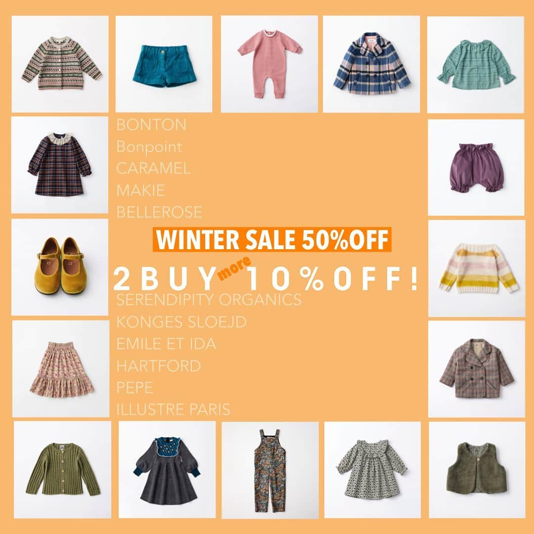 LILI et NENEさんのインスタグラム写真 - (LILI et NENEInstagram)「WINTER SALE 50%OFF  対象ブランド BONTON BONPOINT CARAMEL MAKIE BELLEROSE SERENDIPITY ORGANICS KONGES SLOEJD EMILE ET IDA HARTFORD PEPE ILLUSTRE PARIS 一部除外品もございます  #lilietnene #BONTON #BONPOINT #CARAMEL #MAKIE #BELLEROSE #SERENDIPITY ORGANICS #KONGES SLOEJD #EMILE ET IDA #HARTFORD #PEPE #ILLUSTRE PARIS」2月6日 19時19分 - lilietnene