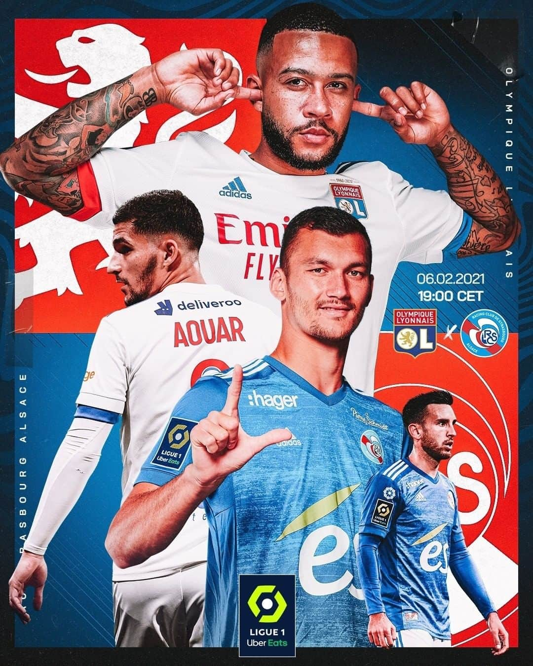 リーグ・アンさんのインスタグラム写真 - (リーグ・アンInstagram)「Une belle affiche #OLRCSA en ce début de soirée 🤗 ! Quel est votre prono 🔮 ?   🕖 19h  🆚 @ol / @rcsa  🏟️ @groupamastadium   A big match between Lyon and Strasbourg in the day's second fixture! What's your prediction?  • • #Ligue1UberEats #OL #OlympiqueLyonnais #RCSA #RCStrasbourgAlsace #GroupamaStadium」2月6日 19時45分 - ligue1ubereats