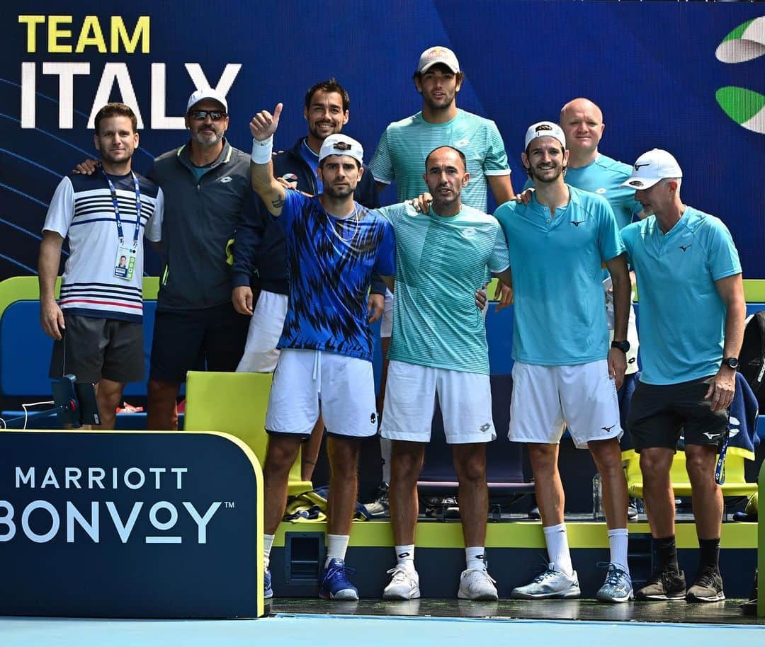 ファビオ・フォニーニのインスタグラム：「We’ve got the X Factor! 🇮🇹  Final tomorrow 💪  @atpcup @atptour  📸 @raygiubilo」