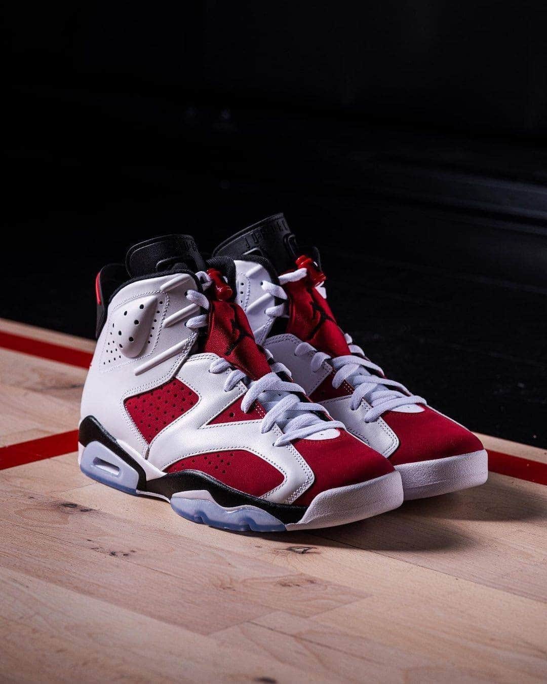 Foot Lockerのインスタグラム：「True to its '91 form. The #Jordan Retro 6 'Carmine'drops February 13th online & in-store.   Is it a cop or drop?」