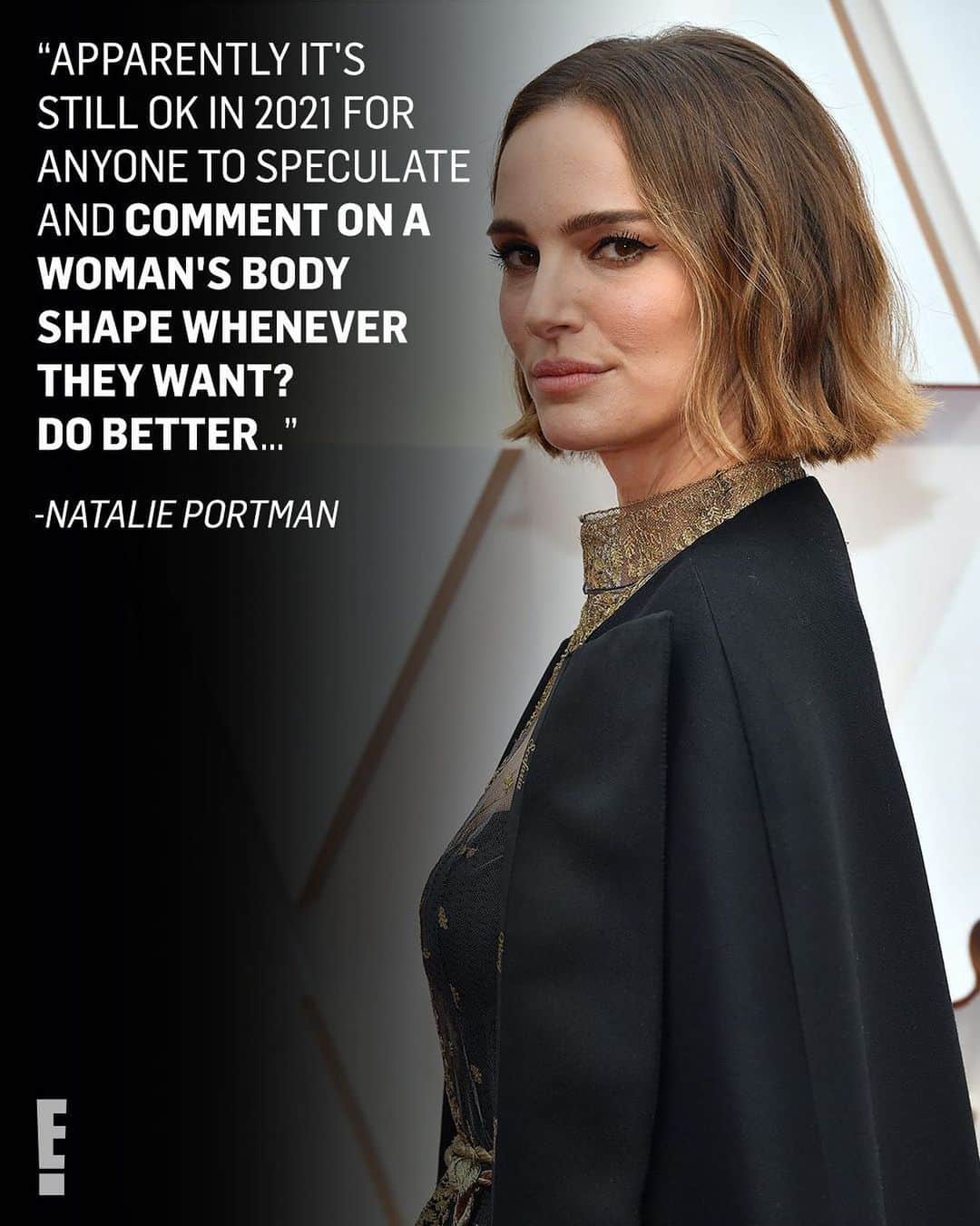 E! Onlineさんのインスタグラム写真 - (E! OnlineInstagram)「Speculating that a woman is pregnant based on her appearance? 𝗗𝗼 𝗯𝗲𝘁𝘁𝗲𝗿. Natalie Portman shuts down pregnancy rumors—at the link in bio. (📷: Getty Images)」2月7日 3時35分 - enews