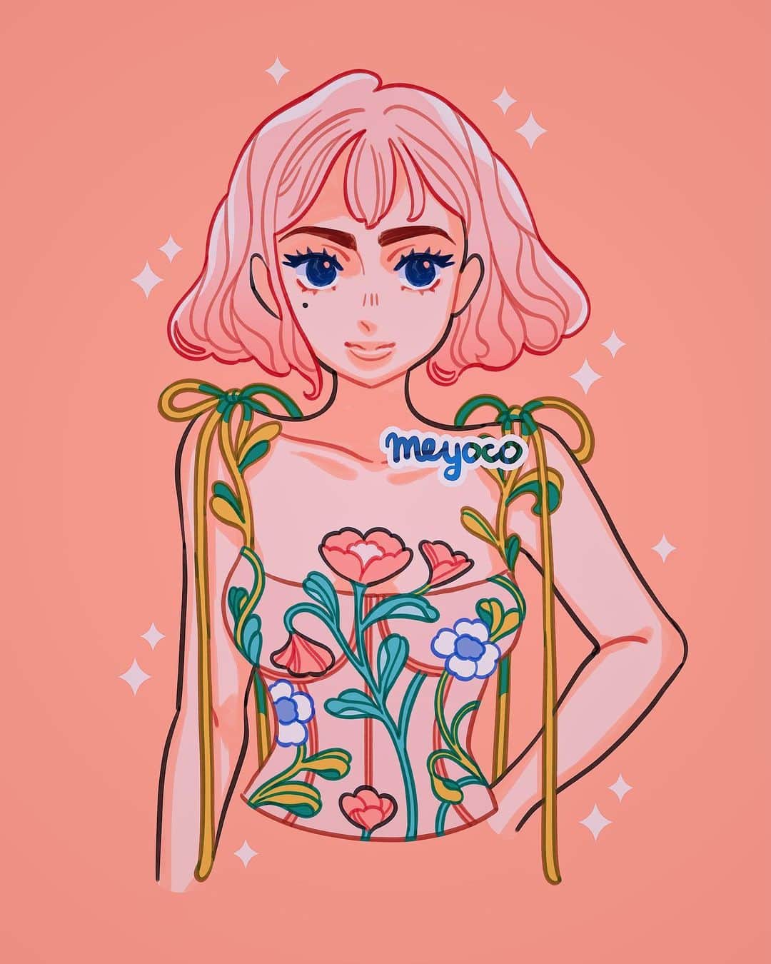 meyocoさんのインスタグラム写真 - (meyocoInstagram)「Floral bustier 🌿🌸」2月7日 4時21分 - meyoco