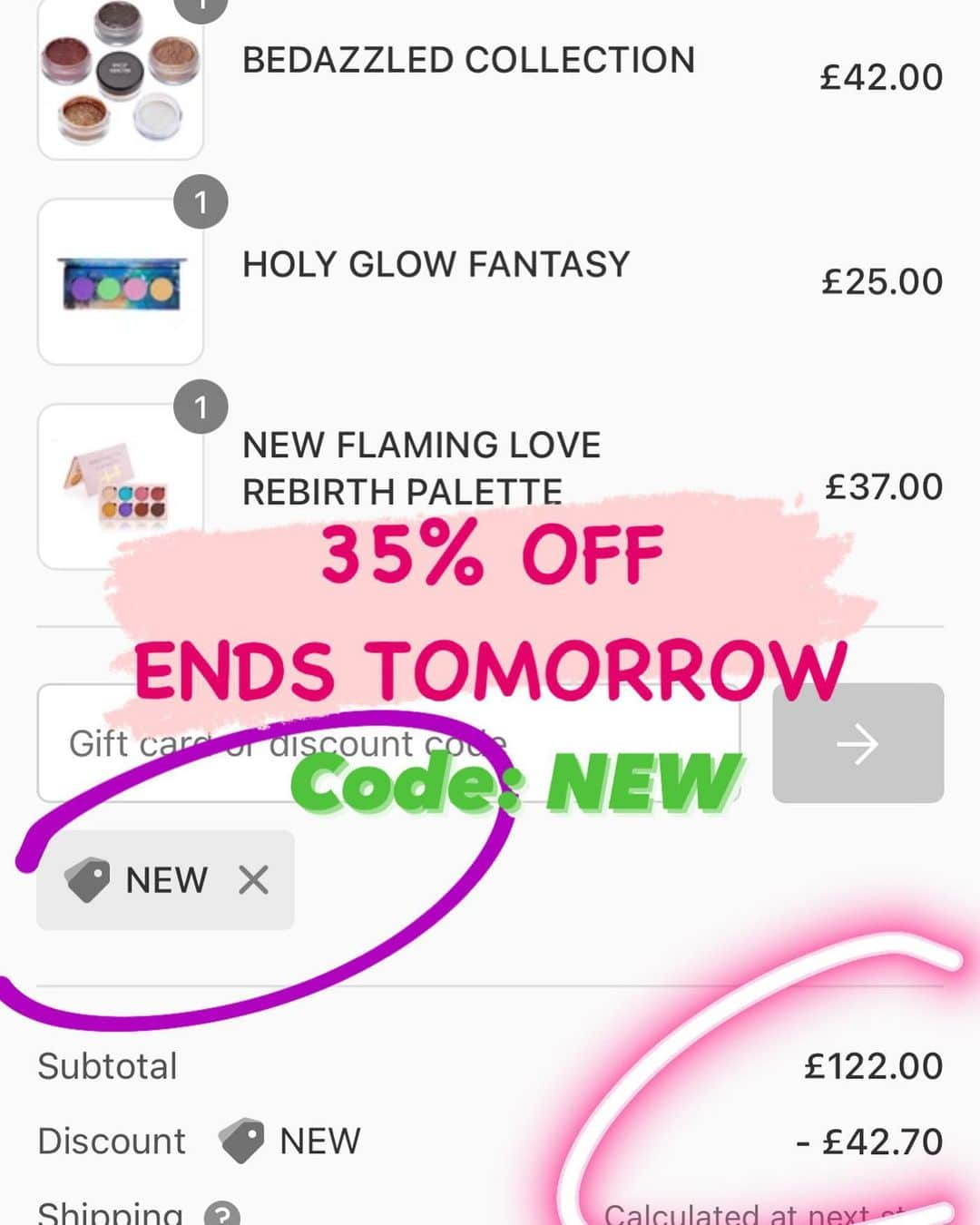 Makeup Addiction Cosmeticsさんのインスタグラム写真 - (Makeup Addiction CosmeticsInstagram)「Tomorrow is the last day to enjoy 35% off sitewide! Use code NEW at checkout before it deactivates! 😱😱😱  What are you getting ?  FREE Shipping worldwide over £50 🌎 #makeupaddictioncosmetics #makeupaddiction #flawlessdolls #wakeupandmakeup #makeupaddict #makeupsale #sale #ilovemameup」2月7日 4時26分 - makeupaddictioncosmetics