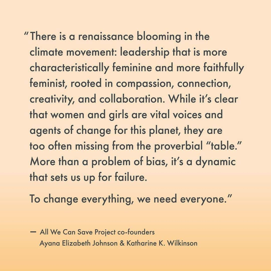 エリー・ゴールディングさんのインスタグラム写真 - (エリー・ゴールディングInstagram)「The climate crisis is a leadership crisis. So far, we haven’t had the diversity or number of leaders we need. There has not been enough support or recognition for the women and people of color who are doing critical climate work.   So @drkwilkinson and I (@ayanaeliza) got together to create an anthology of wisdom from women climate leaders, and to nurture what we call the “feminist climate renaissance.” Simply put, we will be more successful at addressing the climate crisis if women and people of color have an equal seat at the table in crafting the solutions.  Snag a copy of the @allwecansave book. It’s full of essays and art and poetry by 60 women leading on climate. Gather your #ClimateSquad and read it together – we made a discussion guide for you: allwecansave.earth/circles.  And because sometimes a book wants to be more than just a book… we founded The @allwecansave Project, a nonprofit to carry forward the work of amplifying the voices of climate feminists, building community, and investing in the next generation of leaders.  If you want to rock a “climate feminist” cashmere sweater, with proceeds going to The All We Can Save Project, you can find those at @linguafrancanyc.   The last image is a stanza from poet Adrienne Rich, whose words unlocked the title for the book and organization. Yes, there are things we cannot save – but there is oh so much that we can!」2月7日 5時54分 - elliegoulding