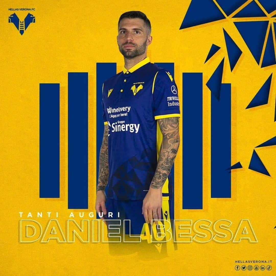 エラス・ヴェローナFCさんのインスタグラム写真 - (エラス・ヴェローナFCInstagram)「🔥 FELIZ ANIVERSÀRIO DANIEL 🇧🇷  ➕ 2️⃣8️⃣ 🥳🟡🔵  #HVFC #HappyBirthday #Bessa」1月14日 8時01分 - hellasveronafc