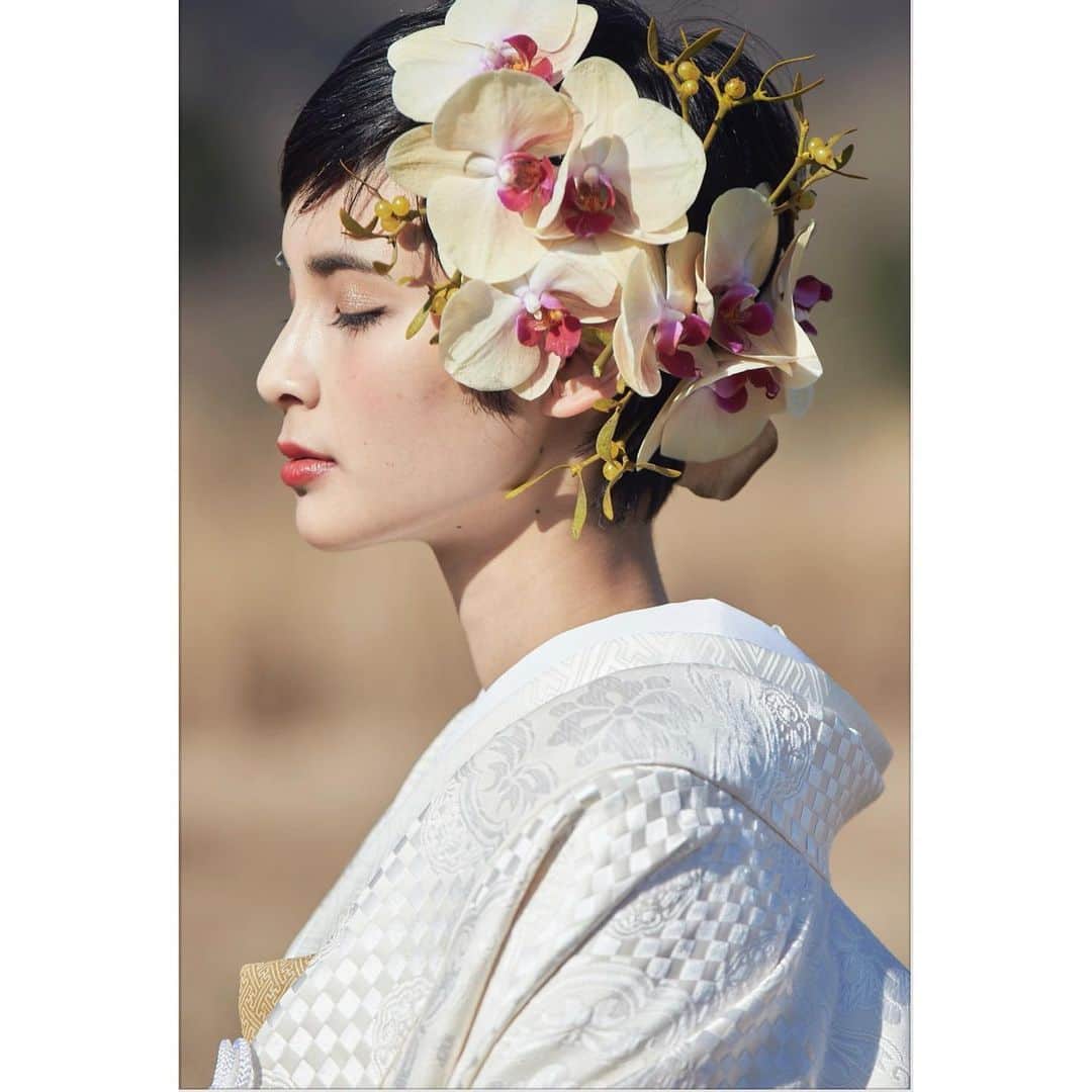 Youaさんのインスタグラム写真 Youainstagram 胡蝶蘭と白無垢 花嫁和装 ショートヘア