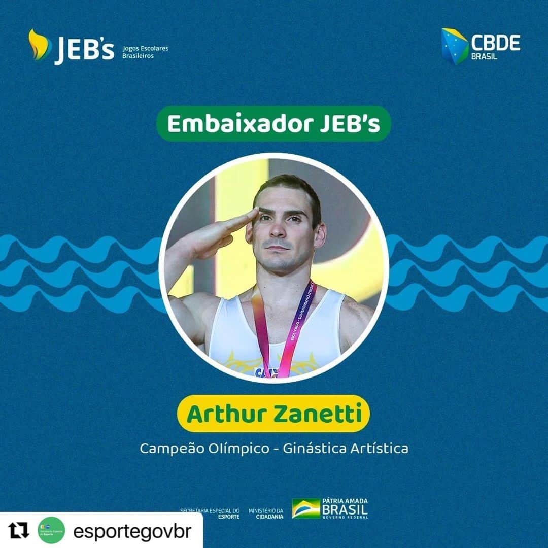 アルトゥール・ザネッティのインスタグラム：「Orgulho por ser embaixador do JEBS!!!!」