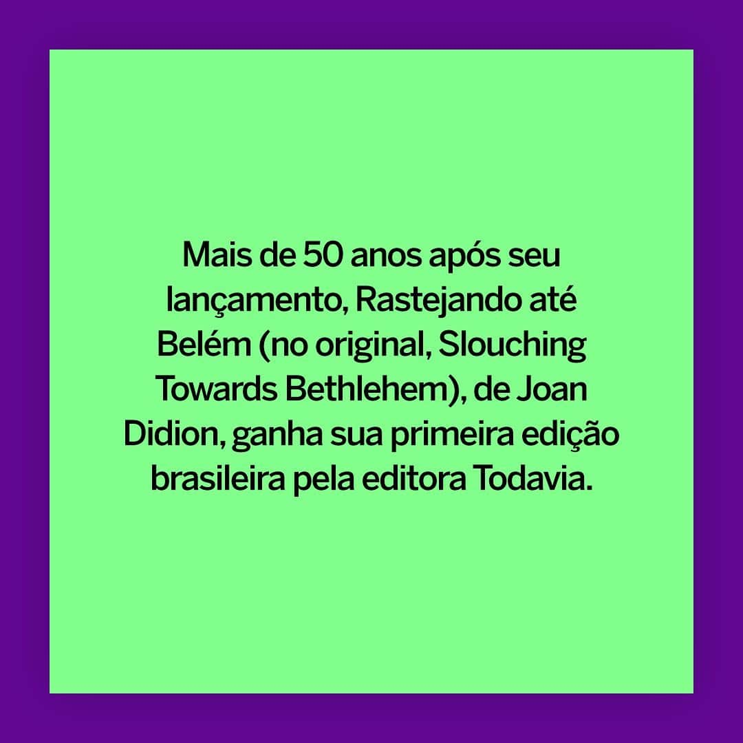 ELLE Brasilさんのインスタグラム写真 - (ELLE BrasilInstagram)「Mais de 50 anos após seu lançamento, Rastejando até Belém, livro de Joan Didion, finalmente ganha sua primeira edição brasileira. A obra foi a primeira coletânea da autora e será lançada amanhã, 14/01, pela editora Todavia. Aproveitamos a novidade para lembrar a história da jornalista e celebrar essa escritora que coleciona fãs ao redor do mundo. Na galeria, contamos dez fatos marcantes da vida de Didion. Clique no link da bio para conferir o conteúdo completo no nosso site.」1月14日 8時53分 - ellebrasil