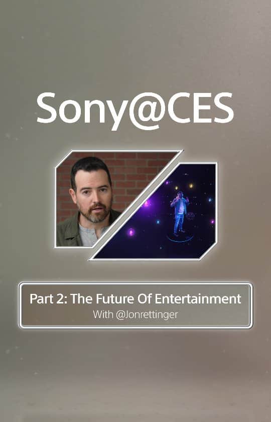 のインスタグラム：「Jon Rettinger explores the future of entertainment in Sony@CES Part 2: next level sounds with 360 Reality Audio, PlayStation and BRAVIA XR 👆#SonyCES http://bit.ly/SonySquareShow2」