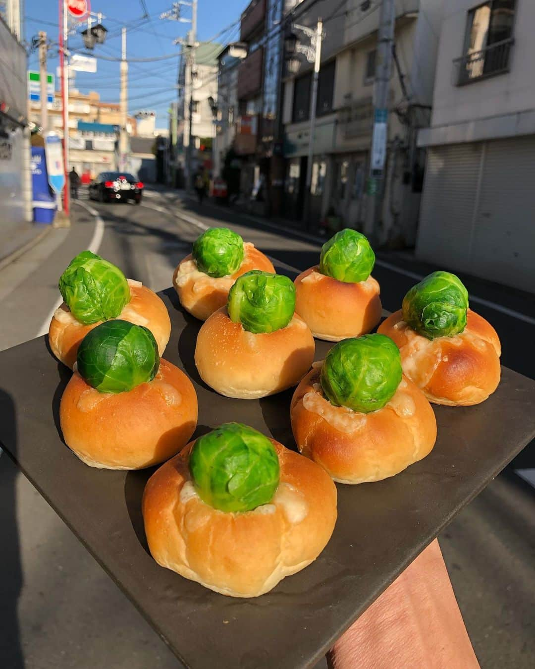 Coffee & Toast Tokyoさんのインスタグラム写真 - (Coffee & Toast TokyoInstagram)「キャベツぱん！ 💚💚💚💚💚  小ぶりなパンに、 チーズと素揚げした芽キャベツを乗せてみました！  今が旬の芽キャベツの甘みとチーズ香る、優しい味わいのパンの完成！  旬のものって、やっぱり美味しくて、多めに作ったのですが、 あっという間に…😋😋😋  ⚠️明日、1月15日(金)は、仕込みのため、店休となります。ご予定いただいていた方、申し訳ないです。 お詫び申しあげます。  #トースト  #トーストアレンジ #食パンアレンジ  #食パン  #世田谷カフェ  #東京パン屋  #パンスタグラム  #吐司  #paingrillé  #torrada #toast  #toasttuesday  #tostadas  #東京カフェ  #三軒茶屋カフェ #カフェ  #photooftheday  #三軒茶屋  #food #cheese  #キャベツ  #芽キャベツ  #キャベツ畑  #キャベツたっぷり  #キャベツパン #cabbage #brusselssprouts」1月14日 10時33分 - coffeetoast2