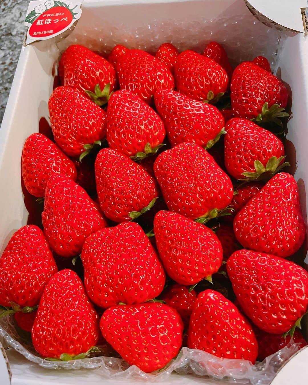 真麻さんのインスタグラム写真 - (真麻Instagram)「凄っ🍓彼が買ってきてくれたイチゴが美味しい😄✨ ✩.*˚ 今が旬だね✋フルーツ神…これなら美味しく食べられる😭 ✩.*˚ ✩.*˚ ✩.*˚ #苺狩り #いちご好き #いちごフェア #旬の果物 #今が旬 #ダーリンありがとう #頑張ってる」1月14日 10時34分 - masaaoyama3