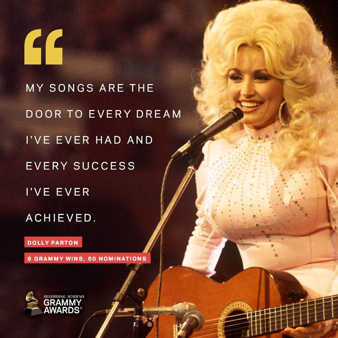 The GRAMMYsさんのインスタグラム写真 - (The GRAMMYsInstagram)「Encouraging #WednesdayWisdom from nine-time GRAMMY winner @dollyparton ✨ #GRAMMYs」1月14日 12時57分 - recordingacademy