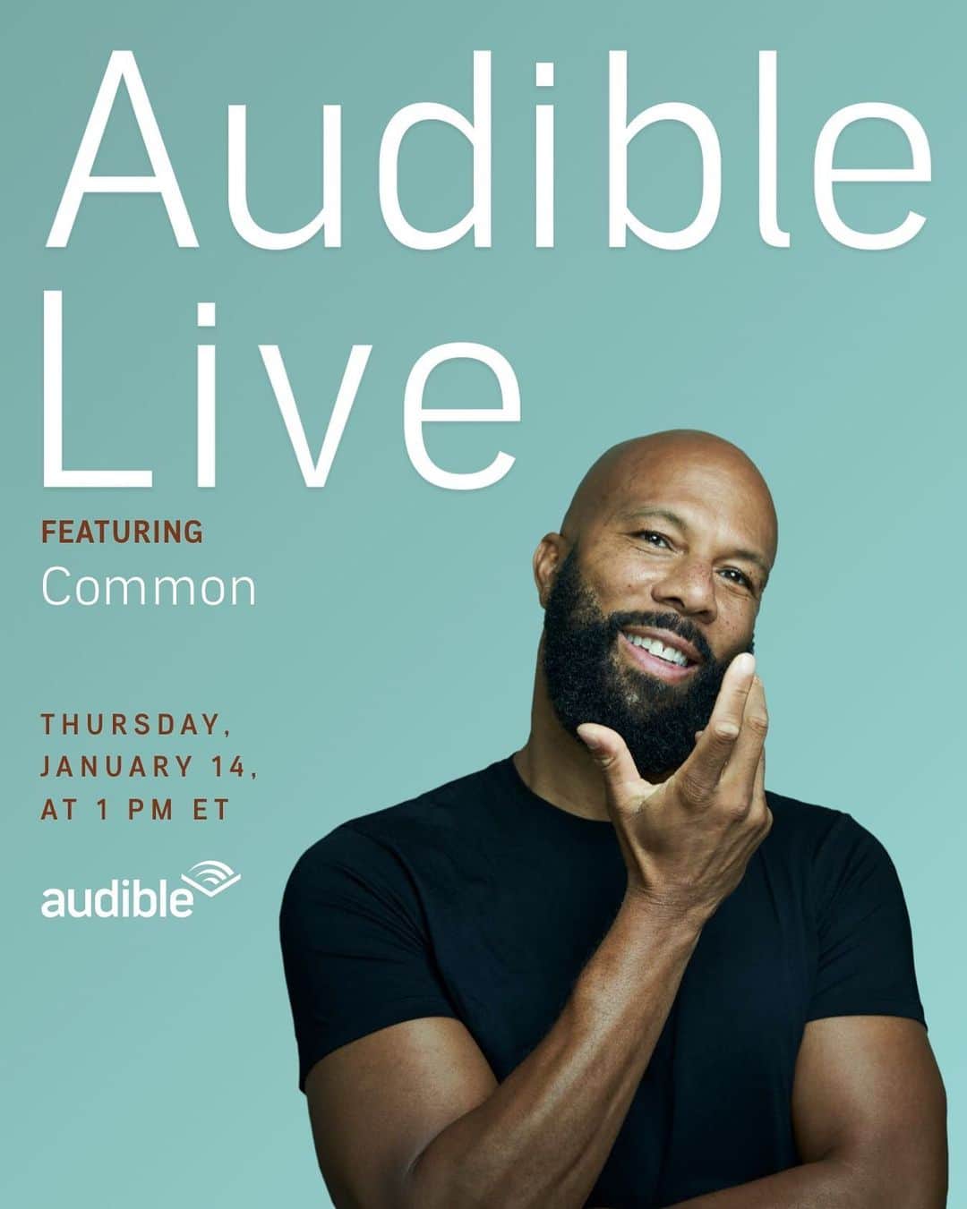 コモンのインスタグラム：「Join me Thursday, Jan 14th at 1pm for a live conversation with @audible editor Abby West.」