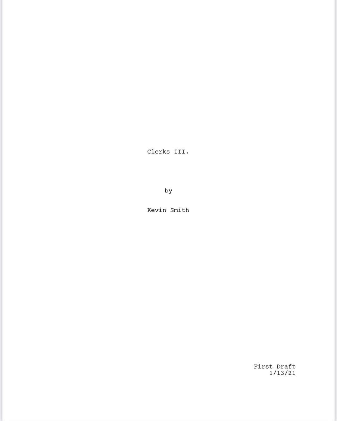 ケヴィン・スミスのインスタグラム：「I started writing CLERKS III on December 28th and just finished the 101 page first draft last night! But the writing doesn’t begin when you start tapping the keys: I’ve been stirring this stew in my brain pan for awhile now. So when I sat down to put years of daydreaming into actual words, the typing part of the writing process was pretty brisk. Fake New Jersey (or what I’ve long called the View Askewniverse) has been so much more preferable to visit than the real world lately - but I’ve told the tale I wanted to tell, so it’s time to step back, hand the script off to a trusted few, and then tinker further based on the feedback. For those keeping score anymore, this is actually Clerks III v.2. I had written a different version of Clerks III about 6 years back - one which I’m now very happy we never made (although I used the opening scene for @jayandsilentbob Reboot). This is a much more personal story than the previous incarnation, drawing directly on the heart attack that nearly killed me (3 years ago next month). It was oddly triggering writing those scenes, as it was the first time in awhile I contemplated how close I came to shuffling lose this mortal coil. But far more than make me mindful of my own mortality, this script to Clerks III makes me laugh out loud. Dante, Randal, Elias, Becky, Jay and Silent Bob are all back, and the premise of the flick allows anyone who was in Clerks or Clerks II to return in some capacity. After a bummer of a 2020, this is how I want to spend some of 2021: at @quickstopgroceries in New Jersey where it all began, with friends and family. And when we finally roll cameras on Clerks III, I will know beyond the shadow of a doubt that I *am* supposed to be there that day! #KevinSmith #clerks3 #clerks #clerks2」